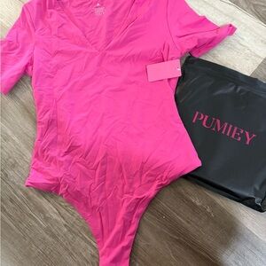 Chic Pink Bodysuit with Sleek Fit